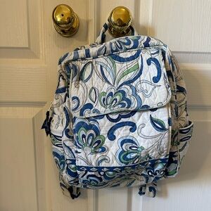 Vera Bradley Mediterranean blue and white backpack